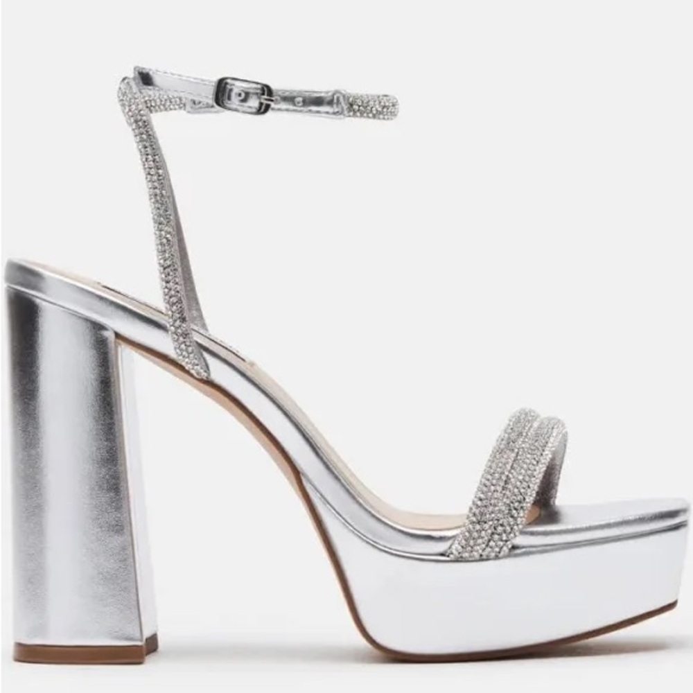 Steve Madden Silver Platform Heels